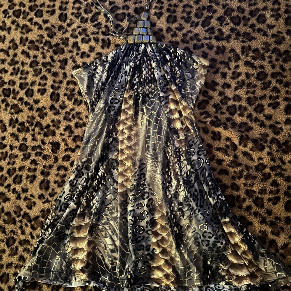 Animal Print Halter Dress